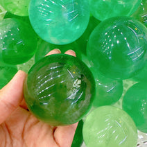 Green Fluorite Crystal Sphere