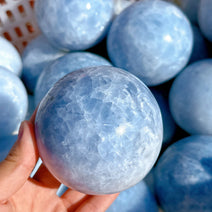 Blue Calcite Crystal Sphere