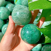 Green Strawberry Quartz Crystal Sphere