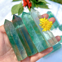 Green Fluorite Crystal Obelisk Tower