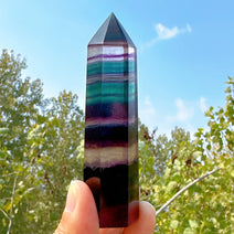 Rainbow Fluorite Crystal Obelisk Tower