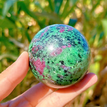 Ruby in Zoisite Crystal Sphere