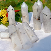 Black Tourmaline Quartz Crystal Obelisk Tower (Quality B)