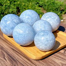 Blue Calcite Crystal Sphere