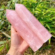 Rose Quartz Crystal Obelisk Tower