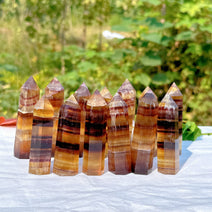 Yellow Fluorite Crystal Obelisk Tower