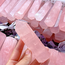 Rose Quartz Crystal Obelisk Tower