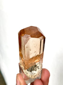 Natural Imperial Topaz Crystal on Cleavelandite Matrix - Haramosh Valley Origin