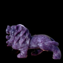 Lepidolite Lion Crystal Figurine