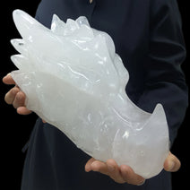 Magical White Quartz Dragon Skull Crystal