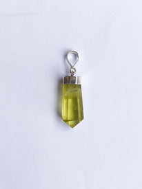 Citrine Crystal Point Pendant with Silver Cap - Unique Necklace