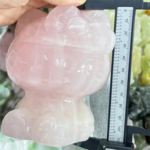 10.5cm/4.1 inch Natural Rose Quartz Hello Kitty Crystal Figurine