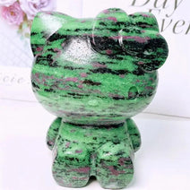 13cm/5 inch Ruby In Zoisite Hello Kitty Crystal Figurine