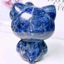 13.5cm/5.3 inch Natural Blue Sodalite Hello Kitty Crystal Figurine