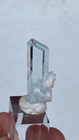 Diamond Cut Aquamarine Crystal with Cleavelandite Matrix | Shigar Valley