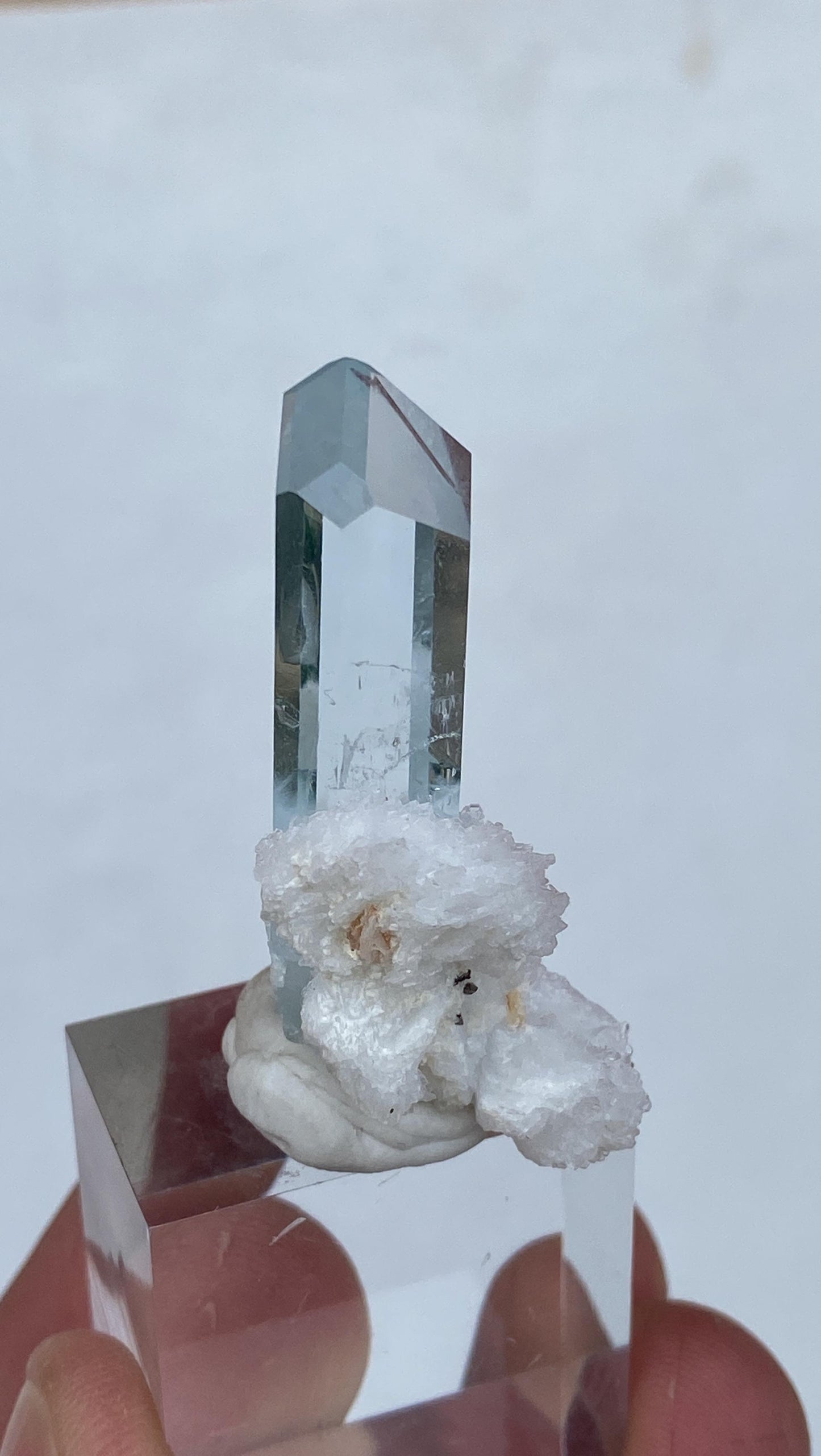 Diamond Cut Aquamarine Crystal with Cleavelandite Matrix | Shigar Valley