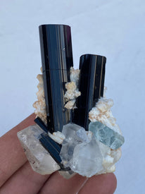 Gorgeous Twin Tourmaline Pair Combo with Aquamarine and Quartz - 133g | Gemstone Set | GemSelect