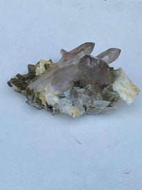 Stunning Smokey Quartz Cluster with Muscovite and Feldspar – 2.1kg, 10x6.5x5in