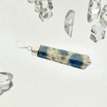 K2nite Stone Crystal Point Pendant with Silver Cap - Unique Necklace