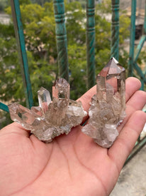 Pair of Himalayan Smoky Quartz Clusters - 207g